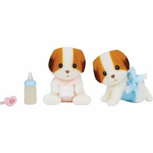 Calico Critters Sunnybrook Spaniel Twins w/baby bottle, pacifier New in Box - Picture 5 of 14